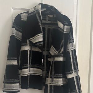 Chico's Black and White Checkered Blazer